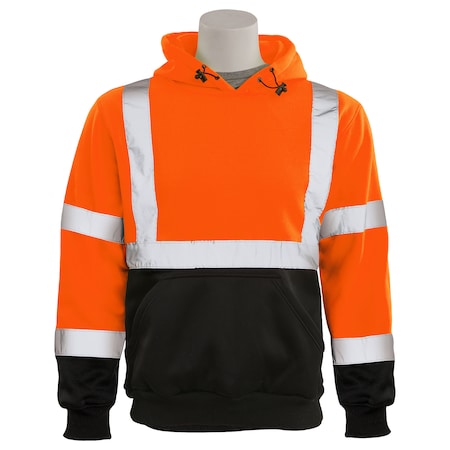 Deltaplus Sweatshirt, Fleece, Pullover, Class 3, W376B, Hi-Viz Orange, XL 61945